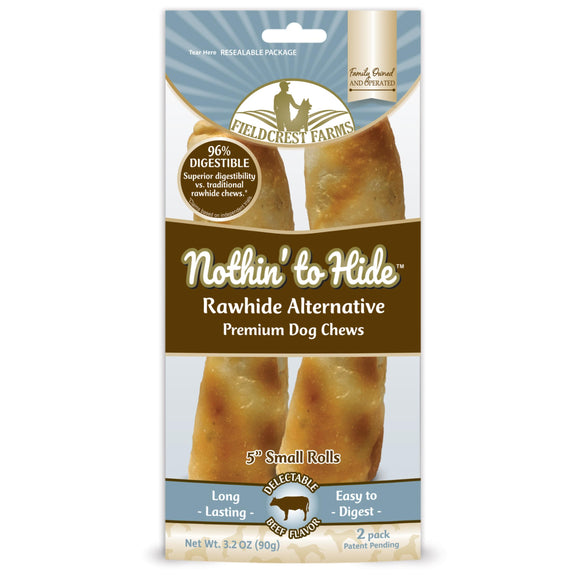 Fieldcrest Farms Nothin' to Hide Beef Roll Dog Treats, 5-in, 2-pk