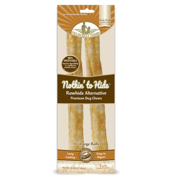 Fieldcrest Farms Nothin' to Hide Roll Peanut Butter Dog Treats, 10-in, 2-pack